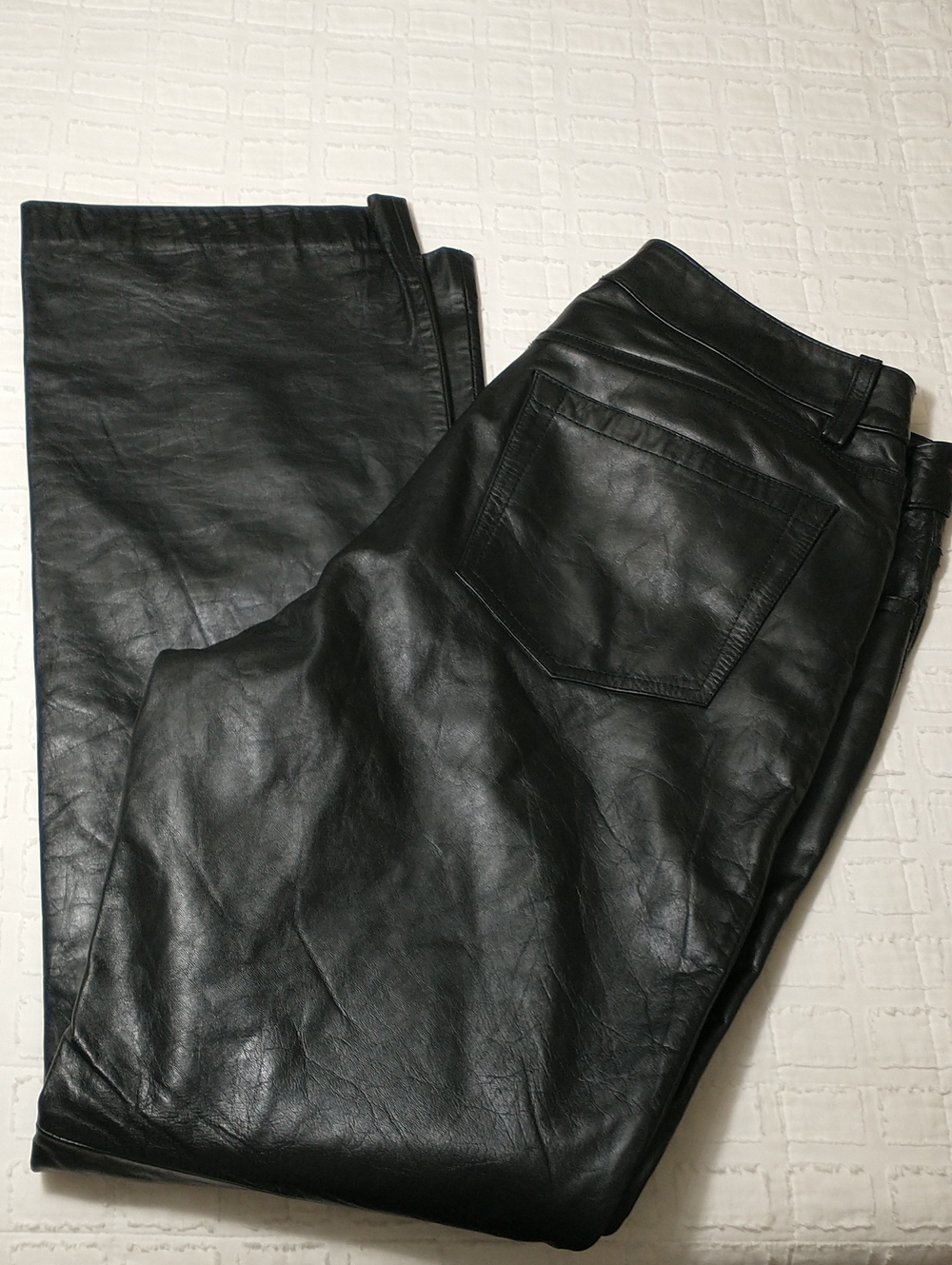 Gap Leather Straight Leg Pant, Size 12, Grunge, Goth, Biker Chic